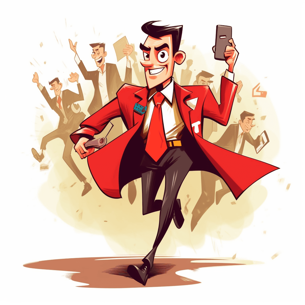 Local Lead Chasers - AI-powered businessman being chased by local customers